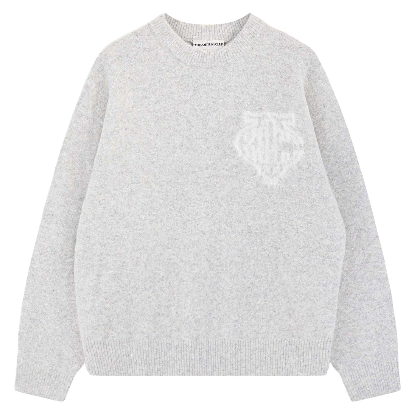 Grey - Front - Couture Womens-Ladies Fluffy Winter Sweater Top
