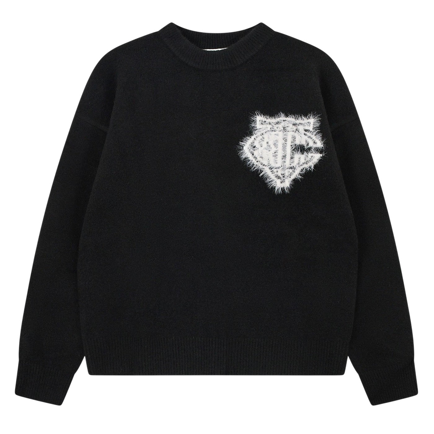 Black - Front - Couture Womens-Ladies Fluffy Winter Sweater Top