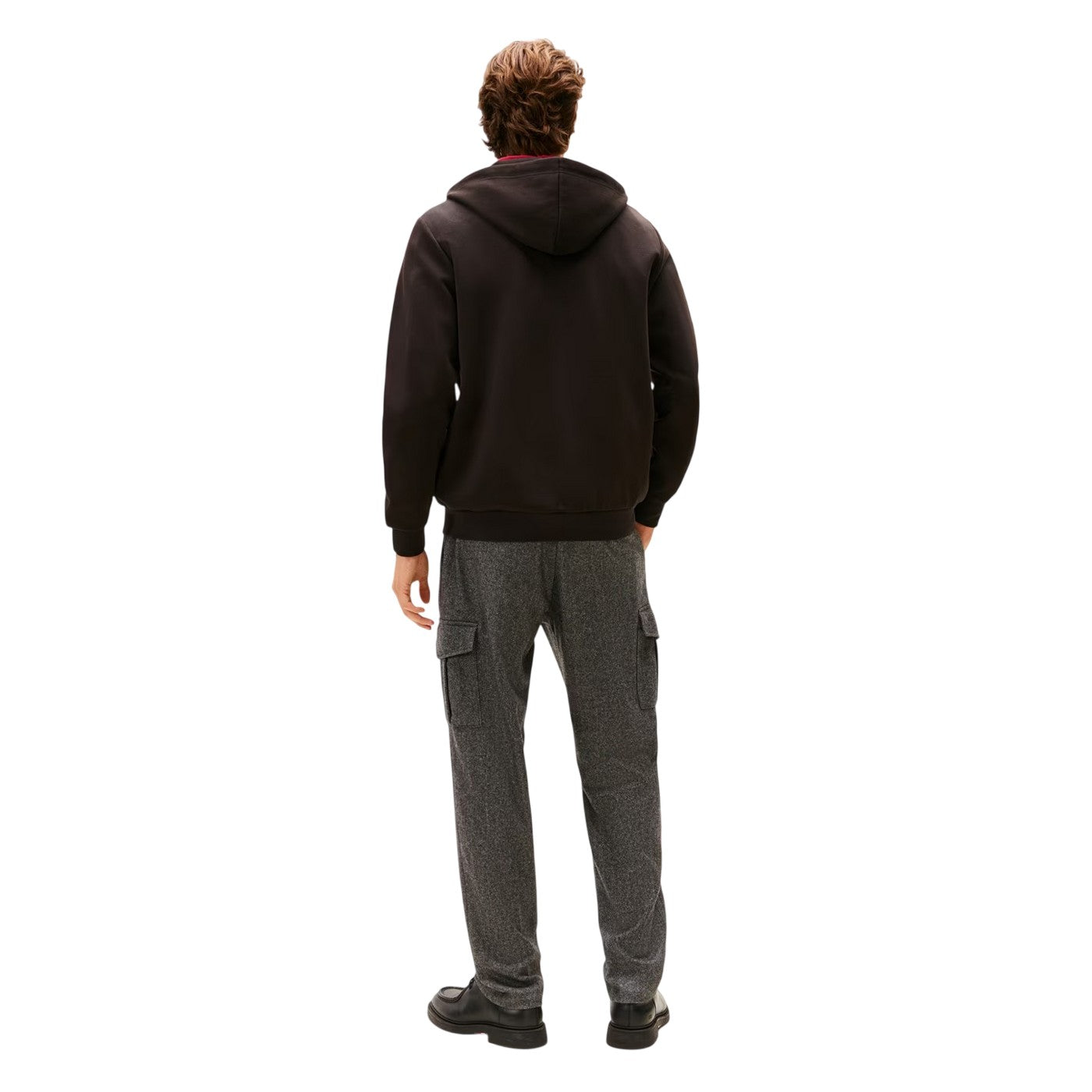 Black - Back - Tommy Hilfiger Mens Regular Long-Sleeved Full Zip Hoodie