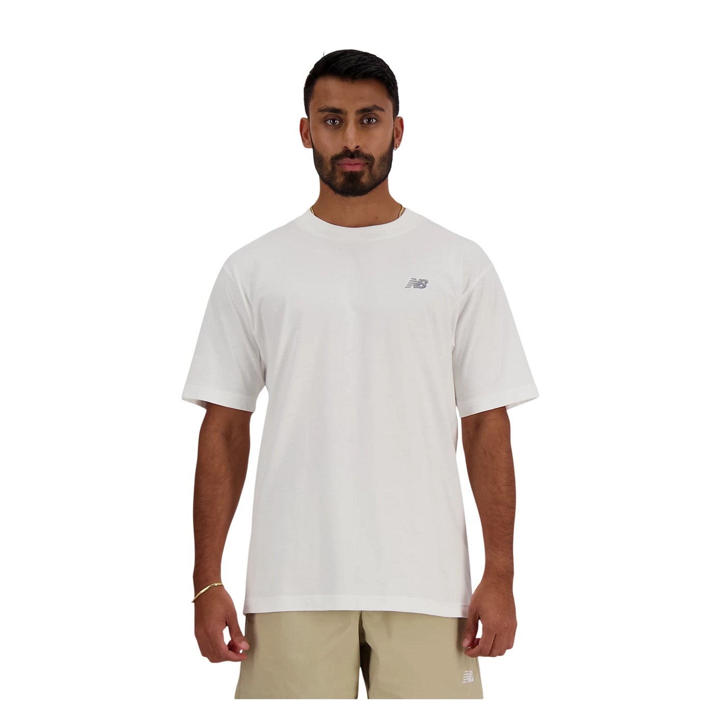 White - Front - New Balance Mens Cotton T-Shirt