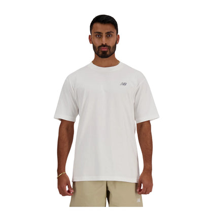 White - Front - New Balance Mens Cotton T-Shirt