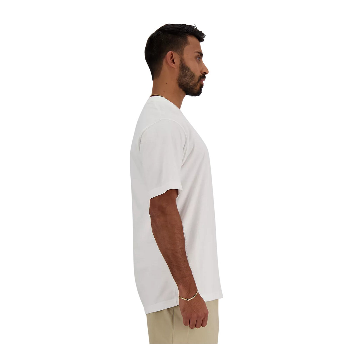 White - Side - New Balance Mens Cotton T-Shirt