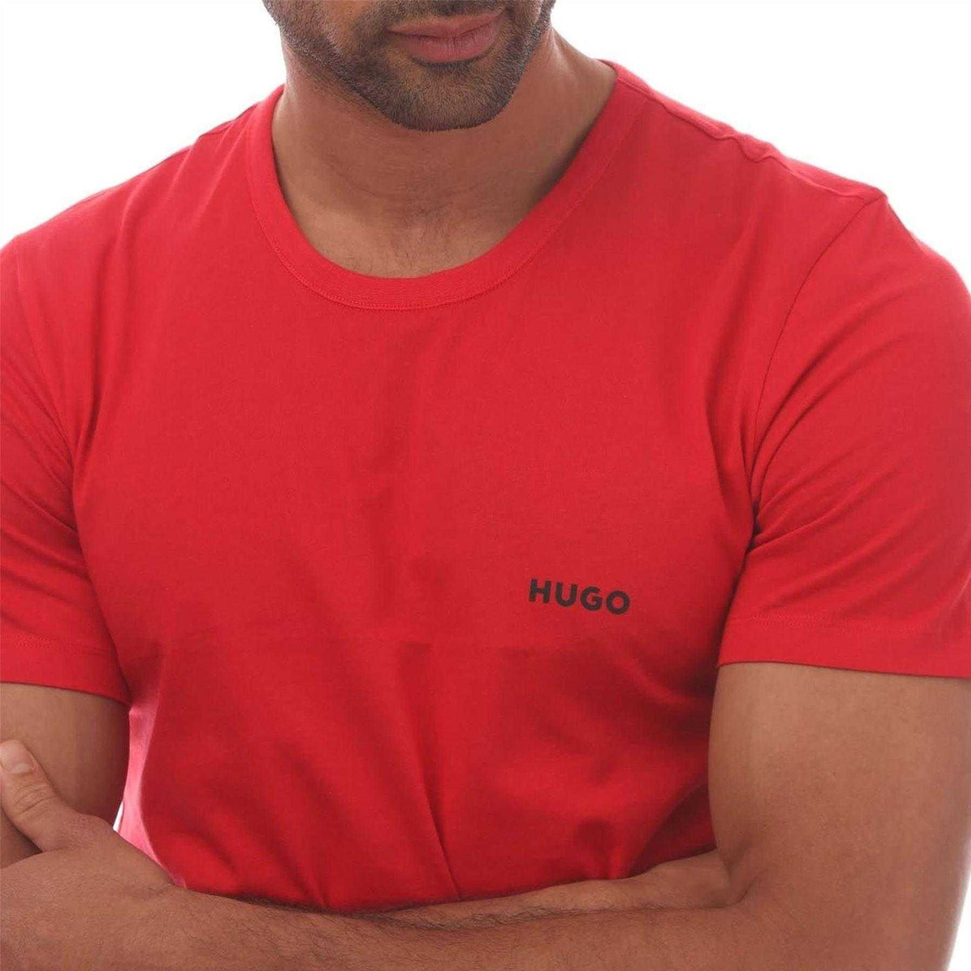 Red-White-Grey - Lifestyle - Hugo Mens Contrast Logo T-Shirt (Pack of 3)
