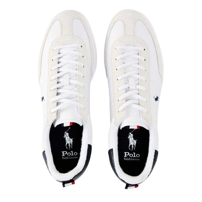 White - Side - Ralph Lauren Mens Bedford Leather Trainers