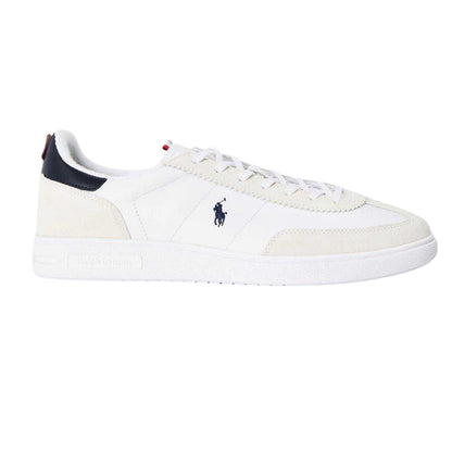 White - Front - Ralph Lauren Mens Bedford Leather Trainers