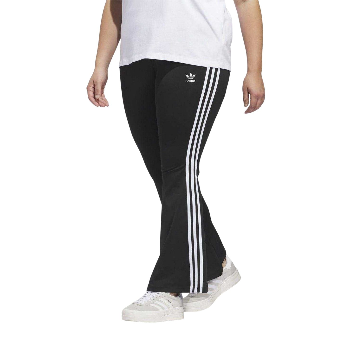 Black - Side - Adidas Womens-Ladies Flared Leggings