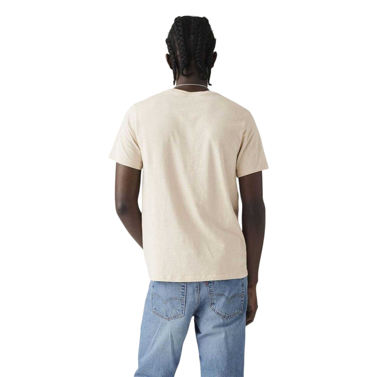 Cream - Back - Levis Mens Classic Heavyweight Pocket T-Shirt