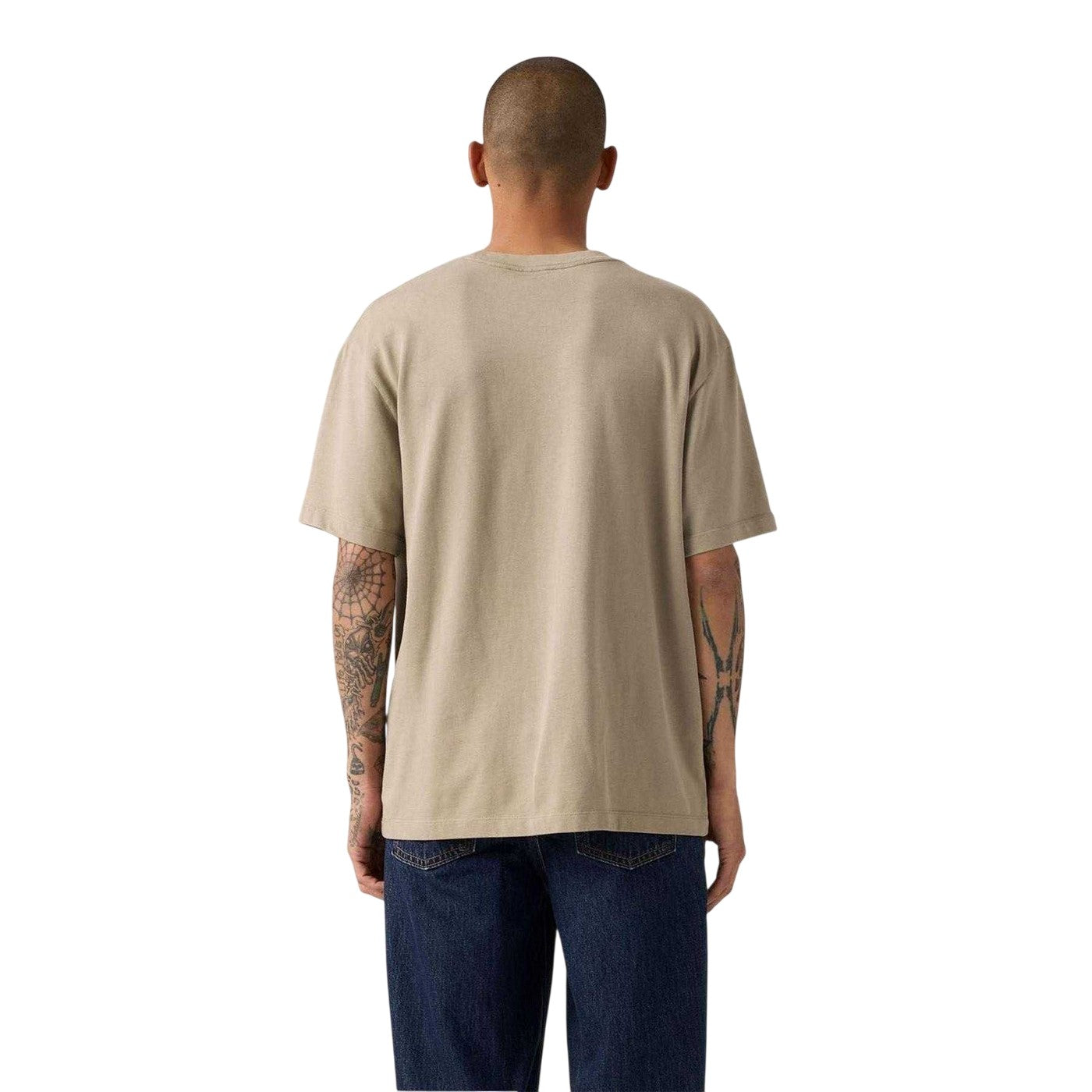 Khaki - Back - Levis Mens Classic Heavyweight Pocket T-Shirt