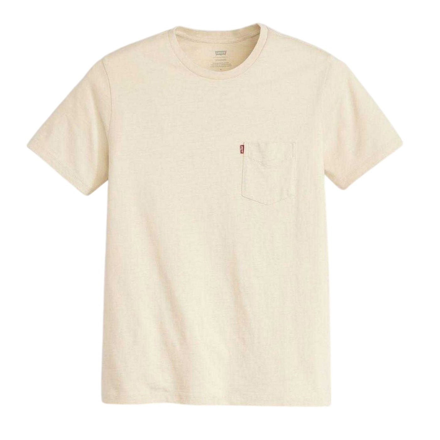 Cream - Front - Levis Mens Classic Heavyweight Pocket T-Shirt