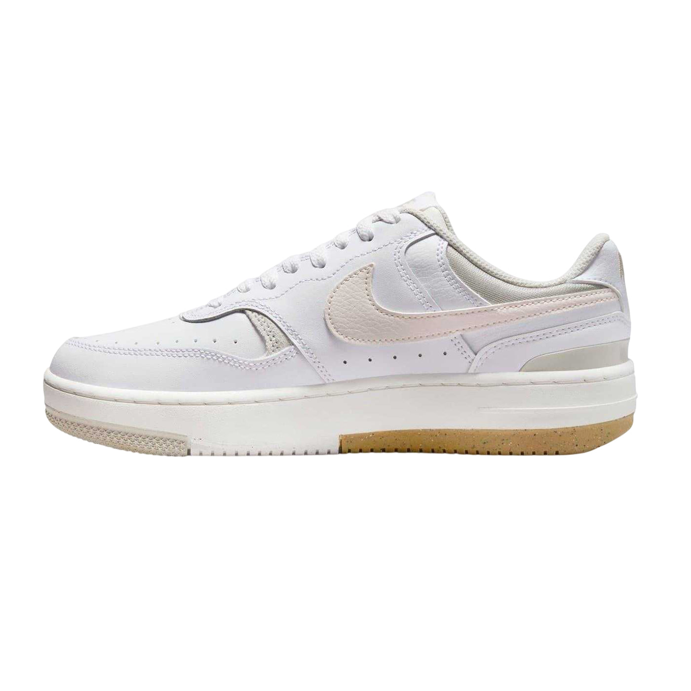 White-Phantom - Side - Nike Womens-Ladies Gamma Force Leather Flat Trainers