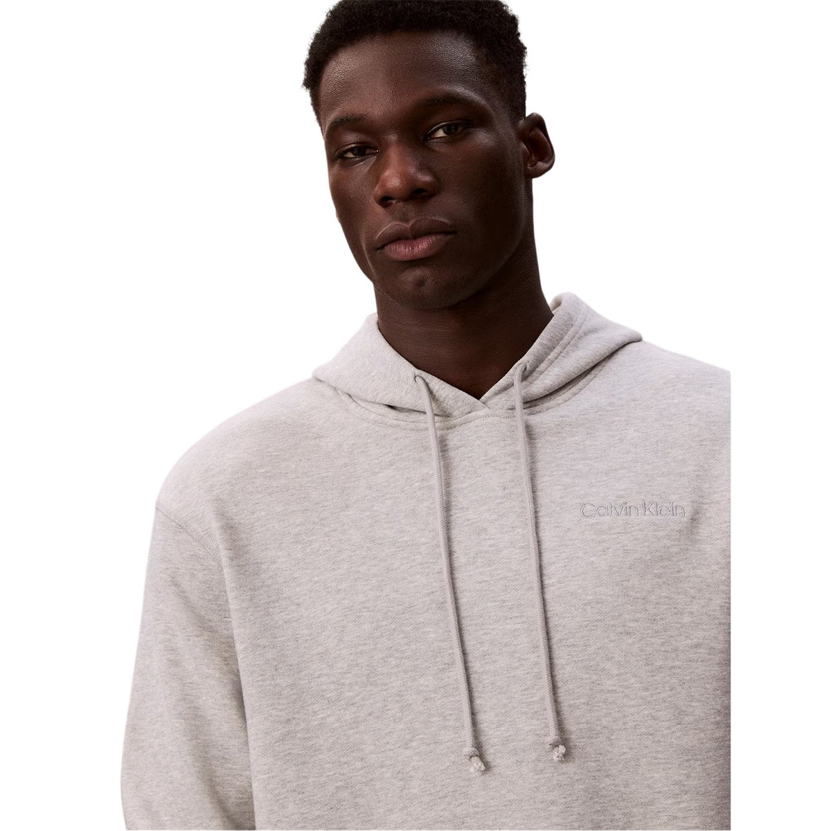 Grey Heather - Side - Calvin Klein Mens Logo Regular Sweatshirt
