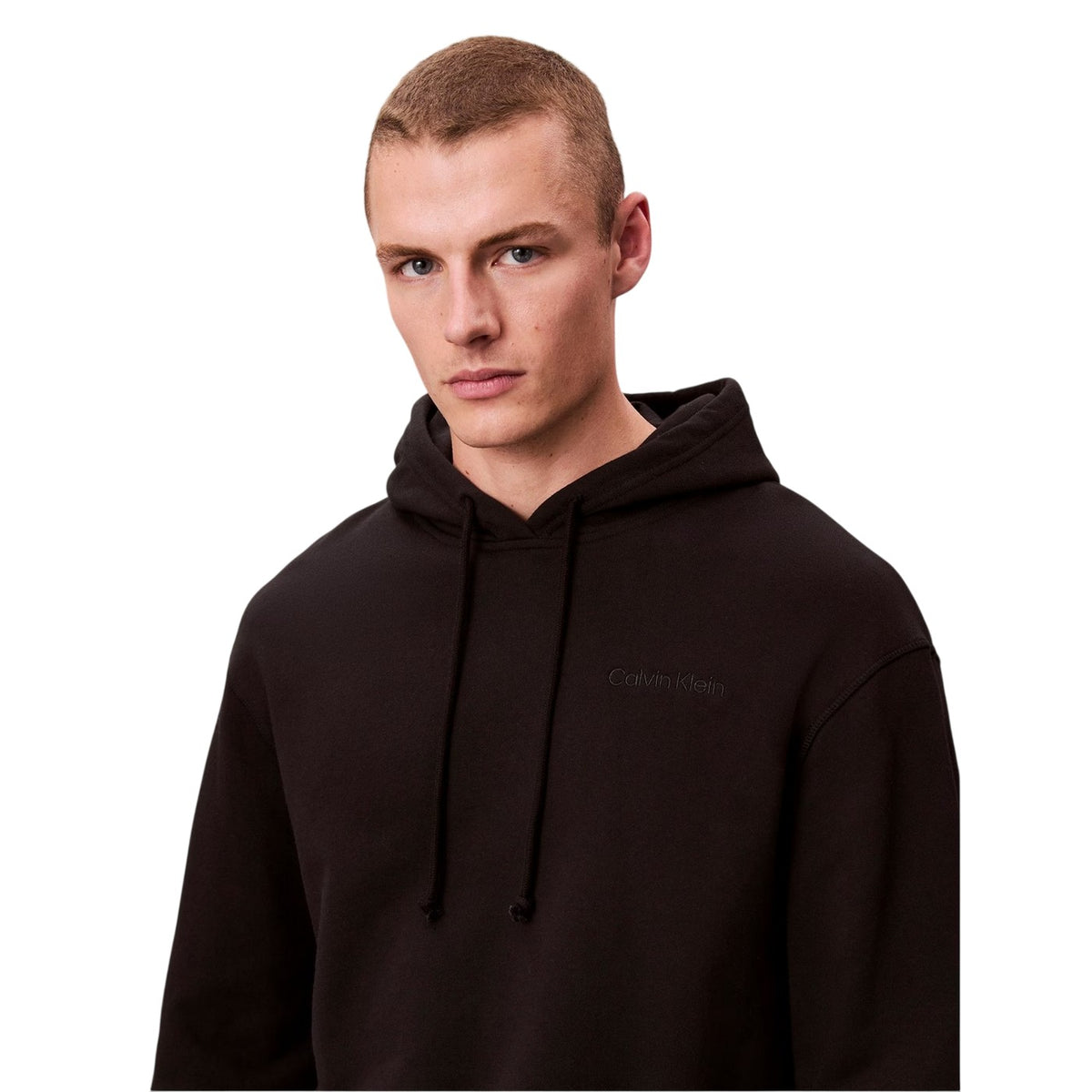 Black - Side - Calvin Klein Mens Logo Regular Sweatshirt