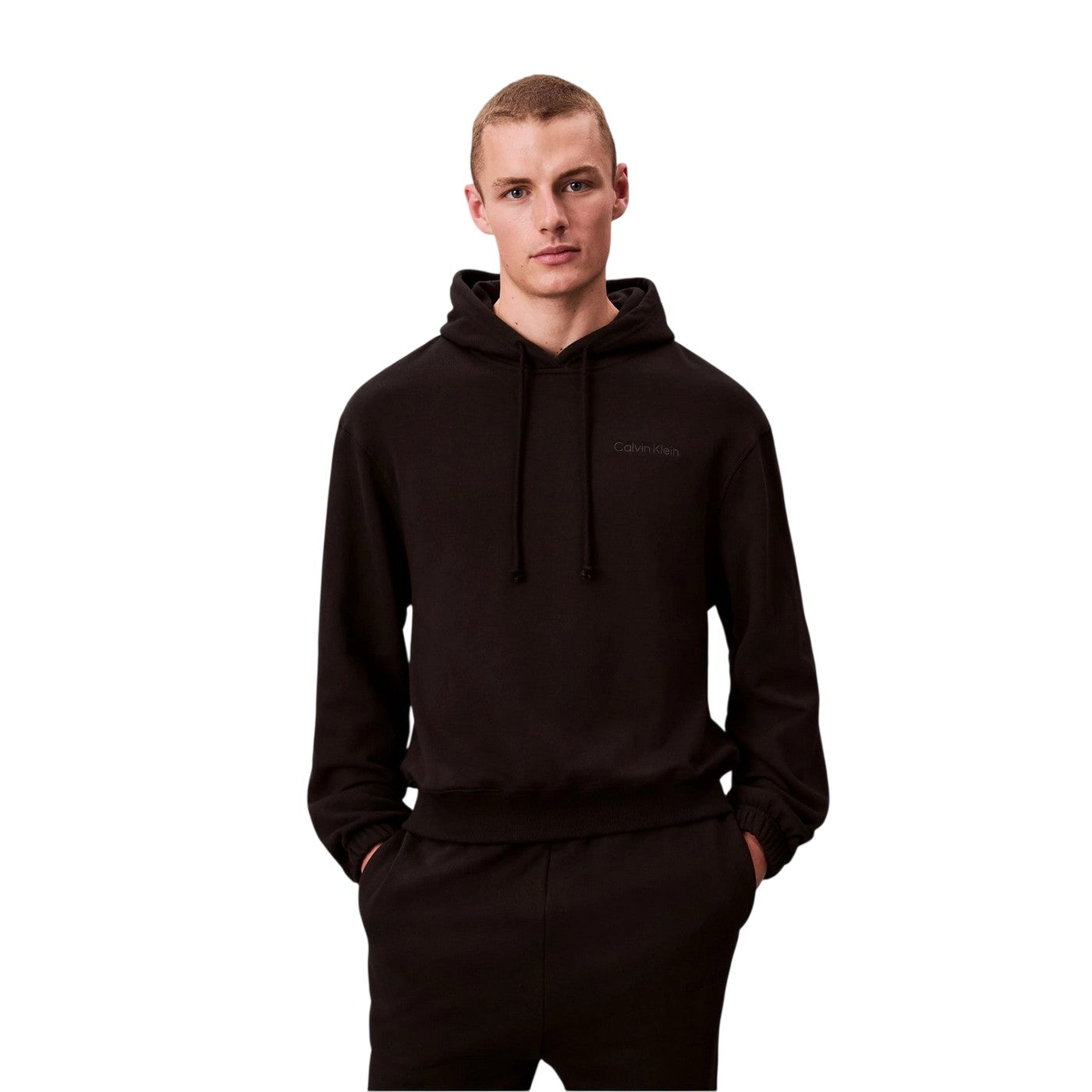 Black - Lifestyle - Calvin Klein Mens Logo Regular Sweatshirt