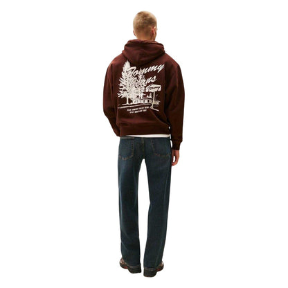 Brown - Back - Tommy Jeans Mens Novelty Back Print Hoodie