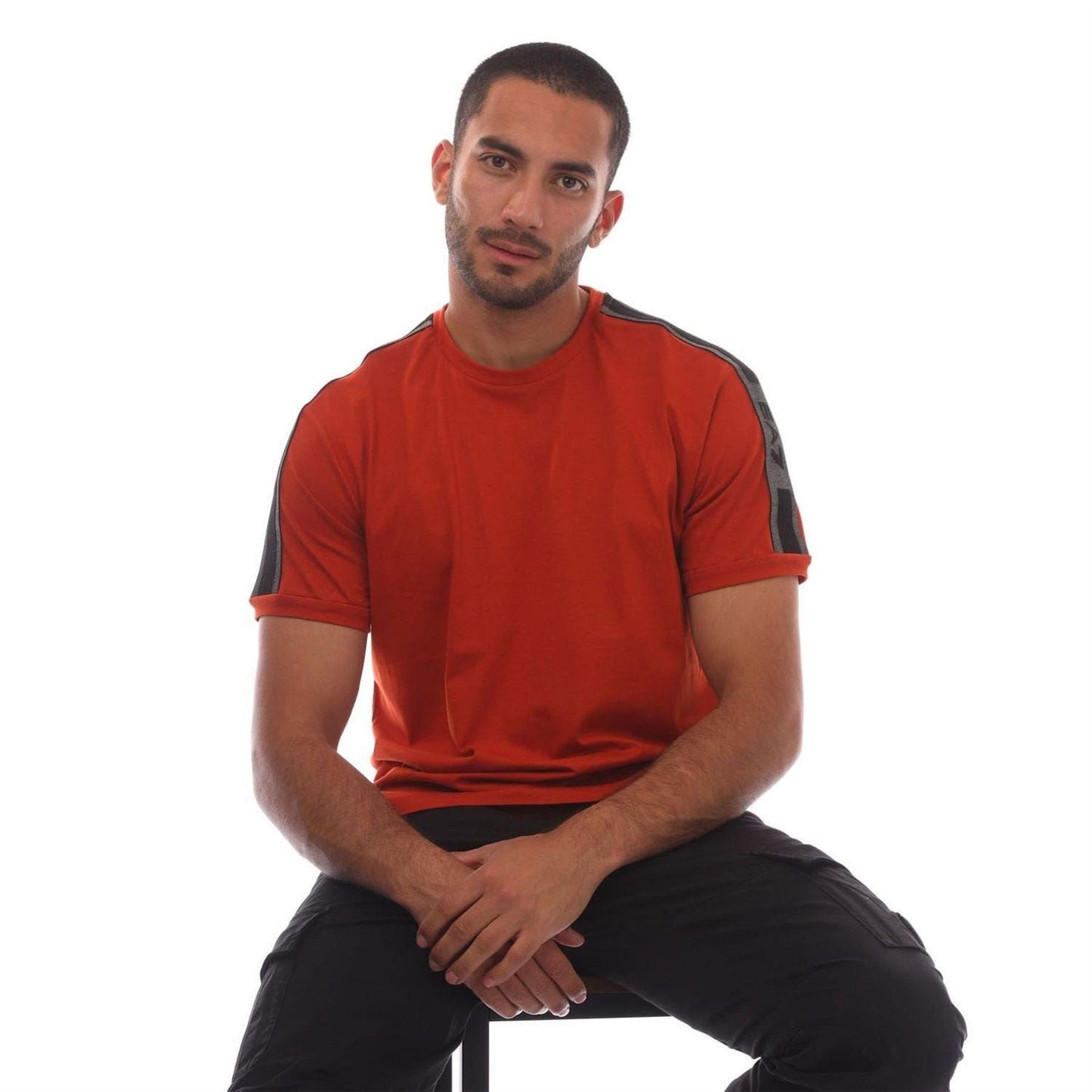 Orange - Lifestyle - Emporio Armani EA7 Mens Series Logo Cotton T-Shirt