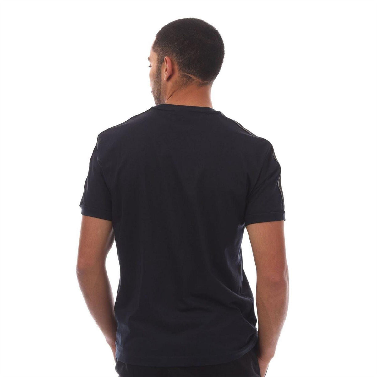 Navy - Back - Emporio Armani EA7 Mens Series Logo Cotton T-Shirt