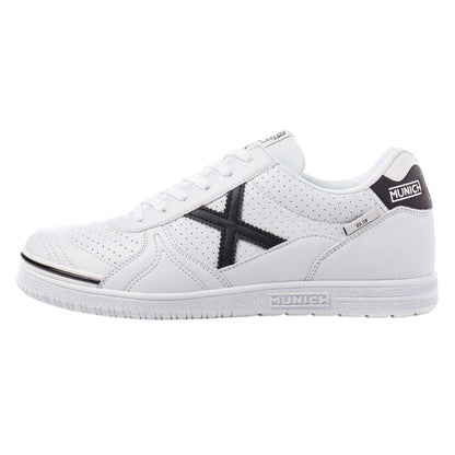 White-Black - Side - Munich Mens G3 Profit Futsal Flat Indoor Football Shoes