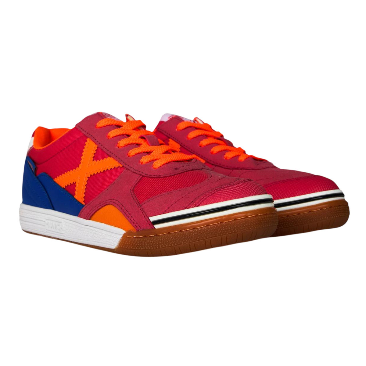 Crimson-Orange-Blue - Lifestyle - Munich Mens Gresca Signature Reinforced Toe Indoor Football Shoes