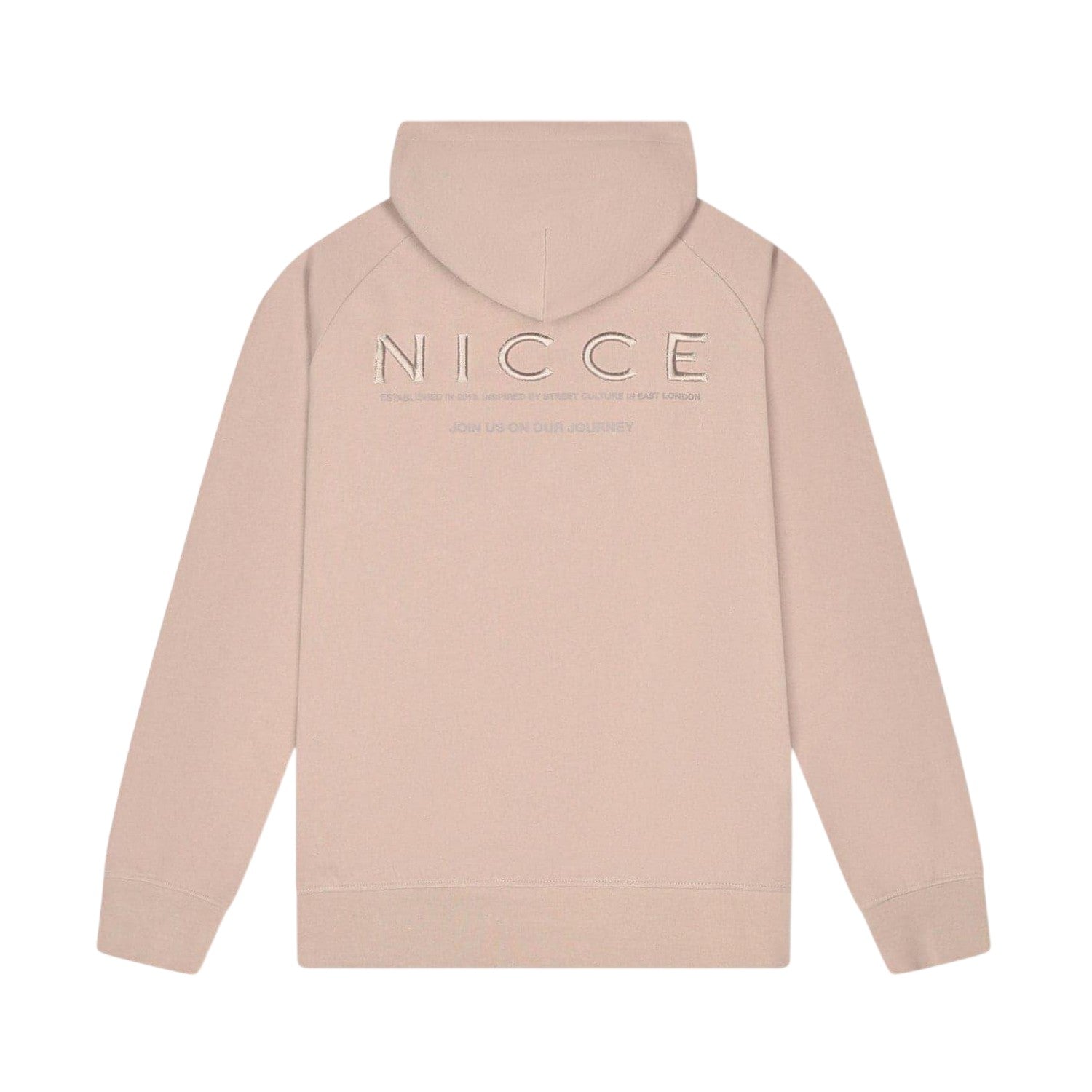 Ash Grey - Back - Nicce Mens Embroidered Hoodie