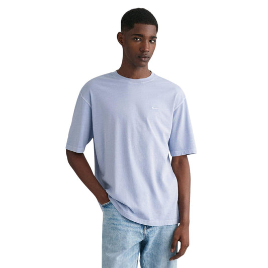 Blue - Front - Gant Mens Embroidered Logo Regular Short-Sleeved T-Shirt