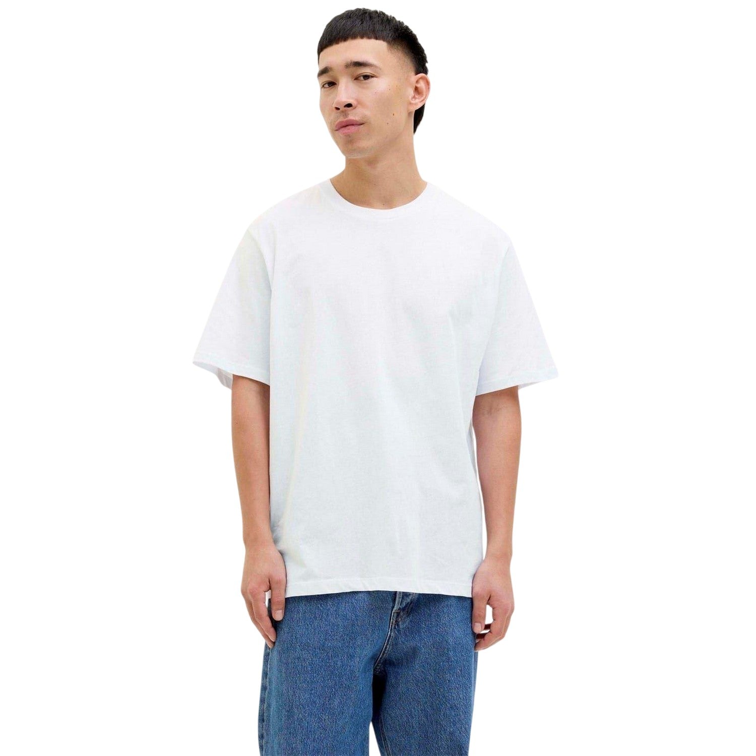 White-Grey-Black - Back - Jack And Jones Mens Loose Fit T-Shirt (Pack of 5)