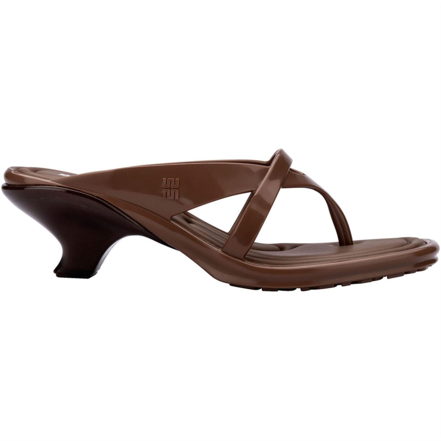 Brown - Back - Melissa Womens-Ladies Layla Toe Post Flare Heel Sandals