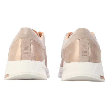 Beige - Back - Fit Flop Womens-Ladies Freya Suede Trainers