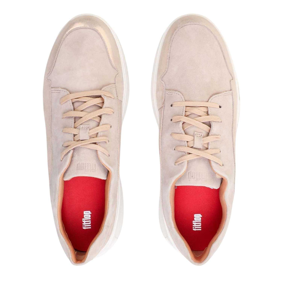 Beige - Lifestyle - Fit Flop Womens-Ladies Freya Suede Trainers