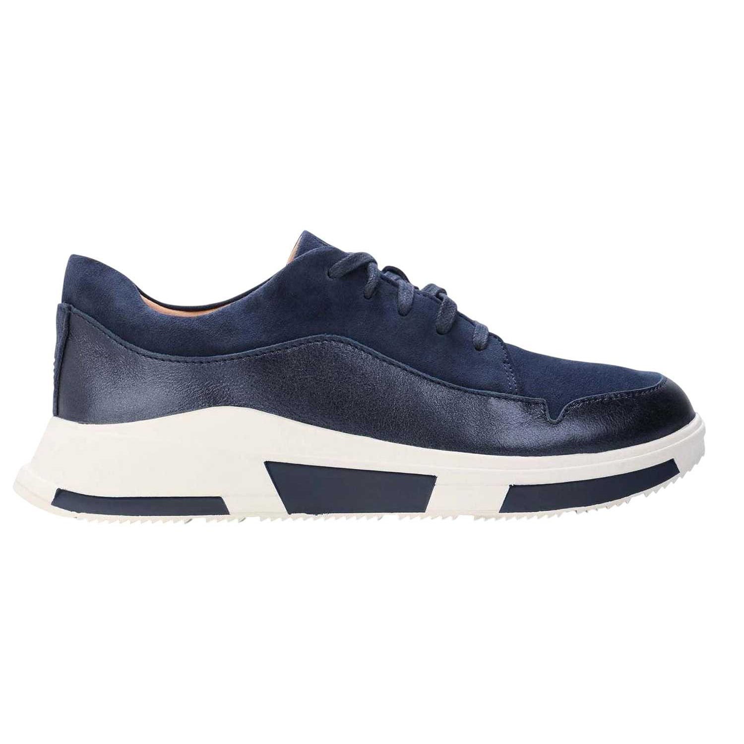 Navy - Front - Fit Flop Womens-Ladies Freya Suede Trainers