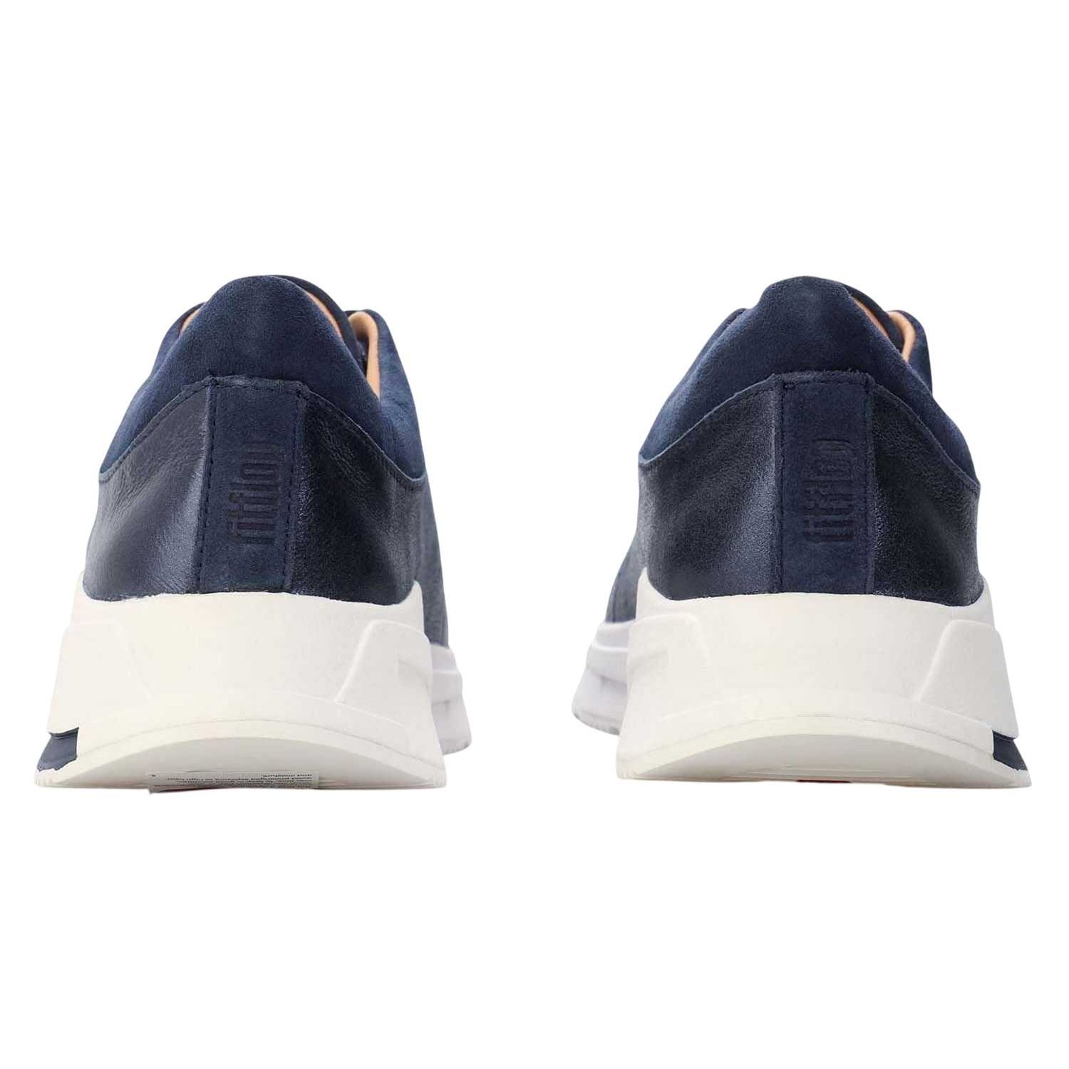 Navy - Back - Fit Flop Womens-Ladies Freya Suede Trainers