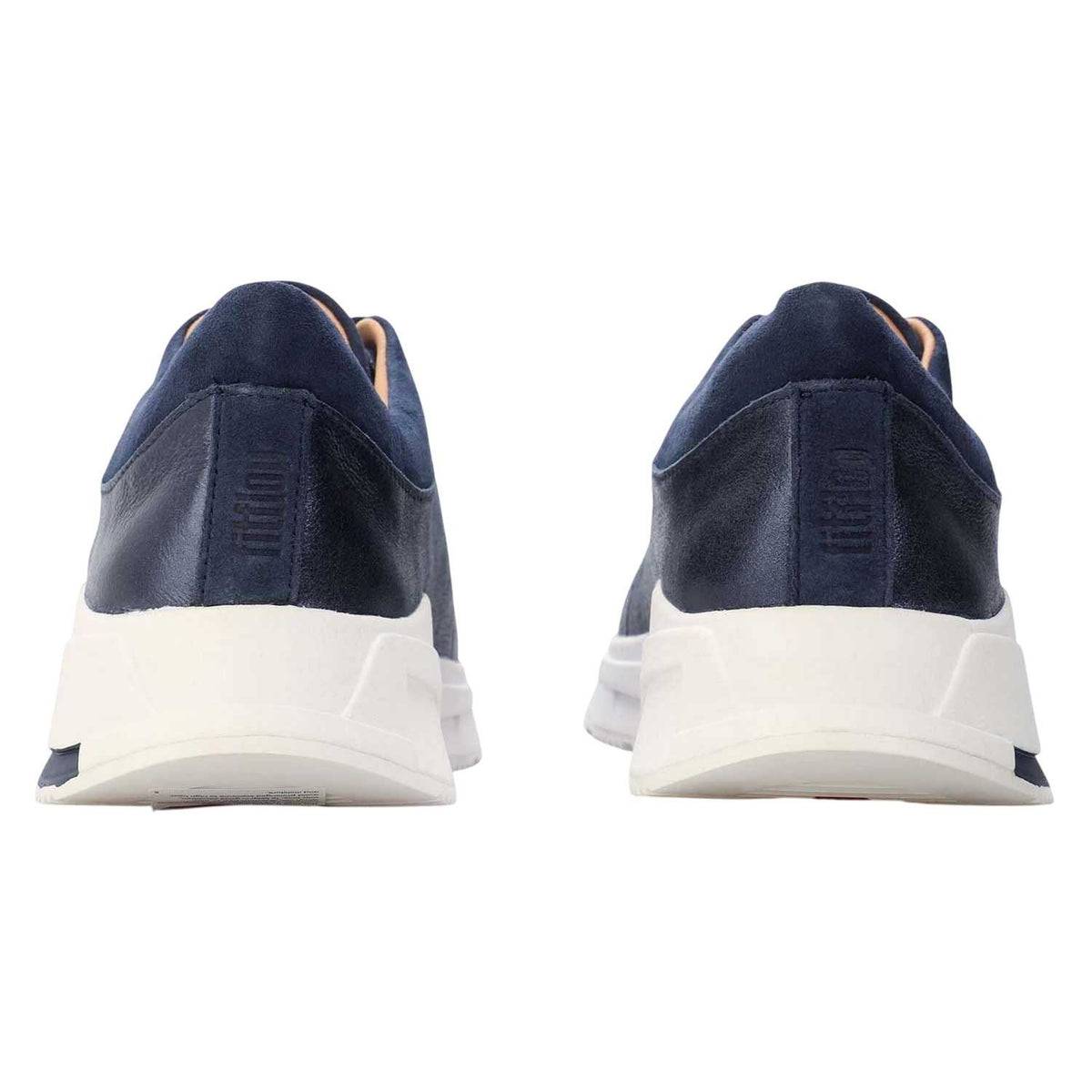 Navy - Back - Fit Flop Womens-Ladies Freya Suede Trainers