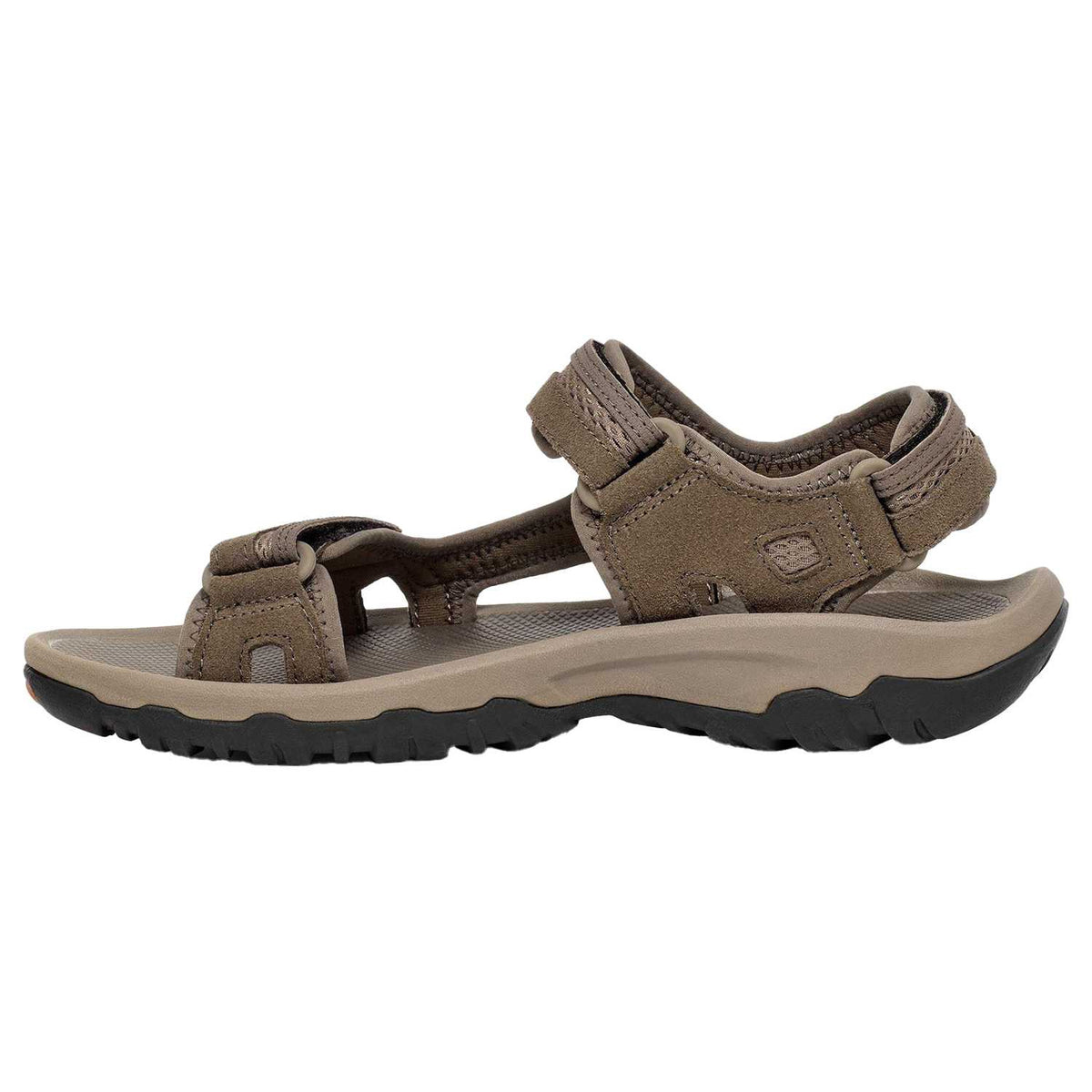Brown - Side - Teva Mens Walking Flat Sandals
