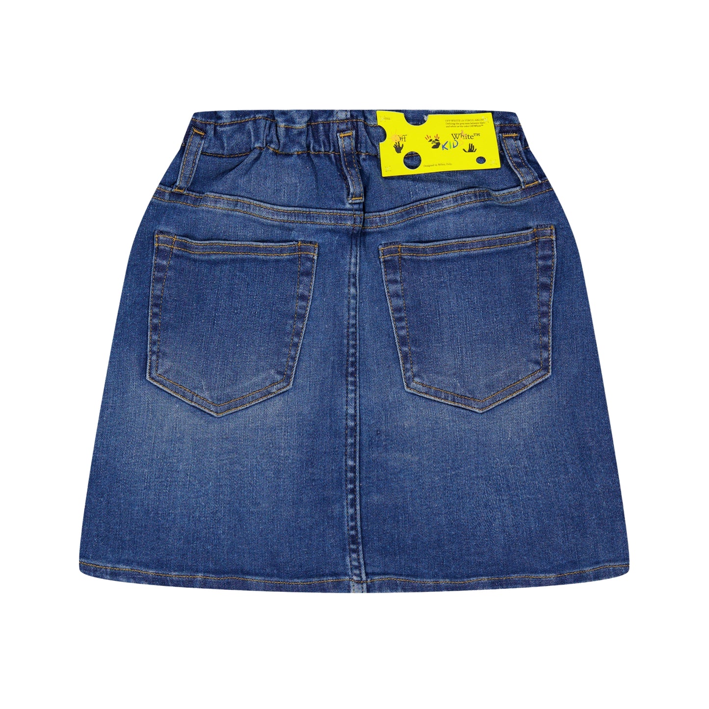 Light Blue - Back - Off White Girls Band Logo Mini Skirt