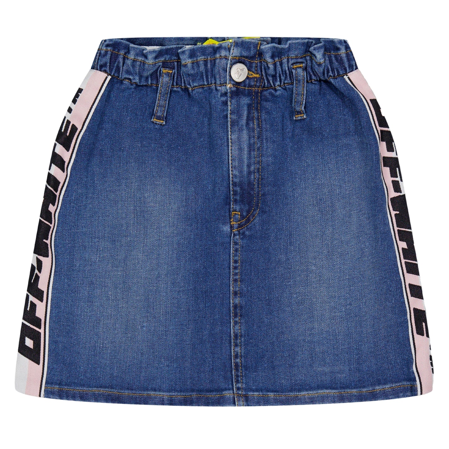 Light Blue - Front - Off White Girls Band Logo Mini Skirt