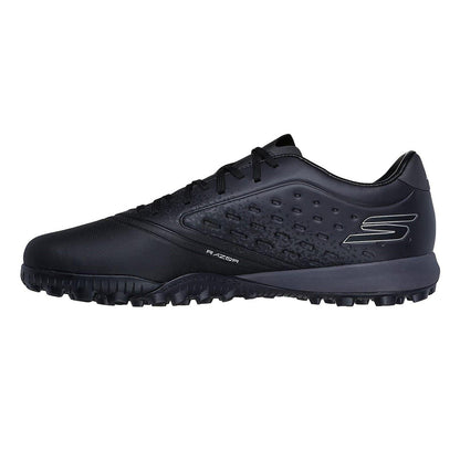 Black-Silver - Back - Skechers Mens Razor Snug Fit Artificial Ground Football Boots