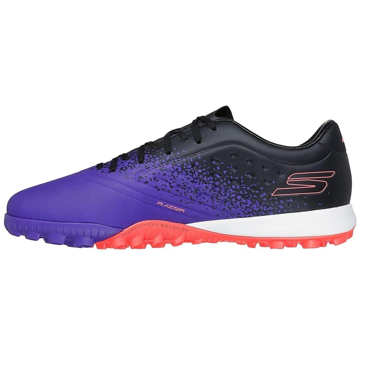 Purple-Black - Back - Skechers Mens Razor Snug Fit Artificial Ground Football Boots