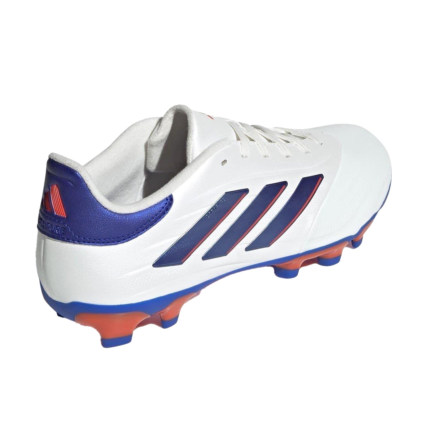 Absolute White-Lucid Blue - Back - Adidas Mens Copa Pure 2 League 3 Stripes Leather Firm Ground Football Boots