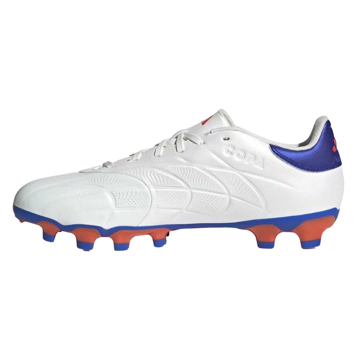 Absolute White-Lucid Blue - Side - Adidas Mens Copa Pure 2 League 3 Stripes Leather Firm Ground Football Boots