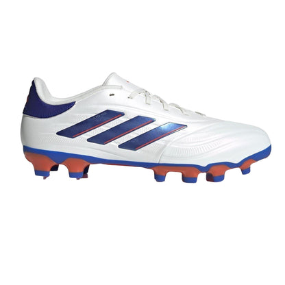Absolute White-Lucid Blue - Front - Adidas Mens Copa Pure 2 League 3 Stripes Leather Firm Ground Football Boots