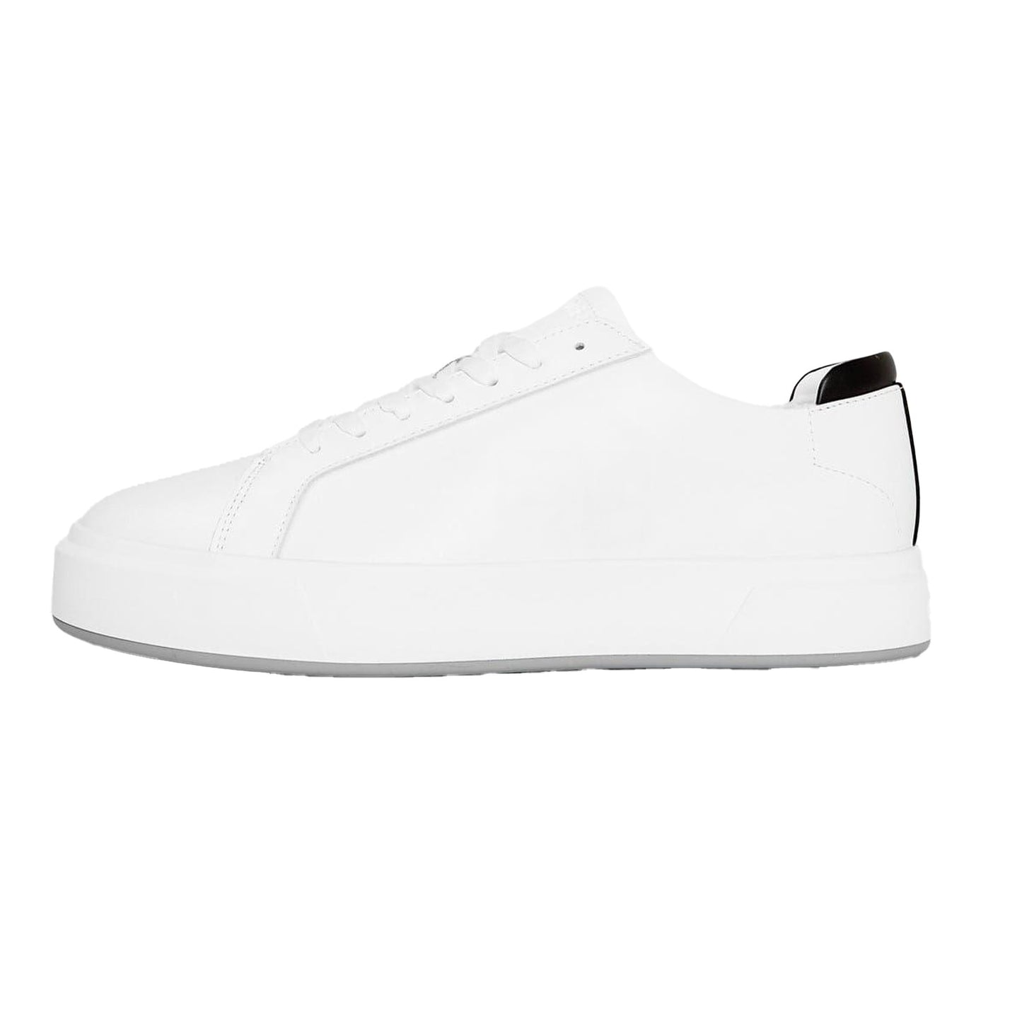 White-Black - Back - Calvin Klein Mens Basket Logo Cupsole Court Trainers