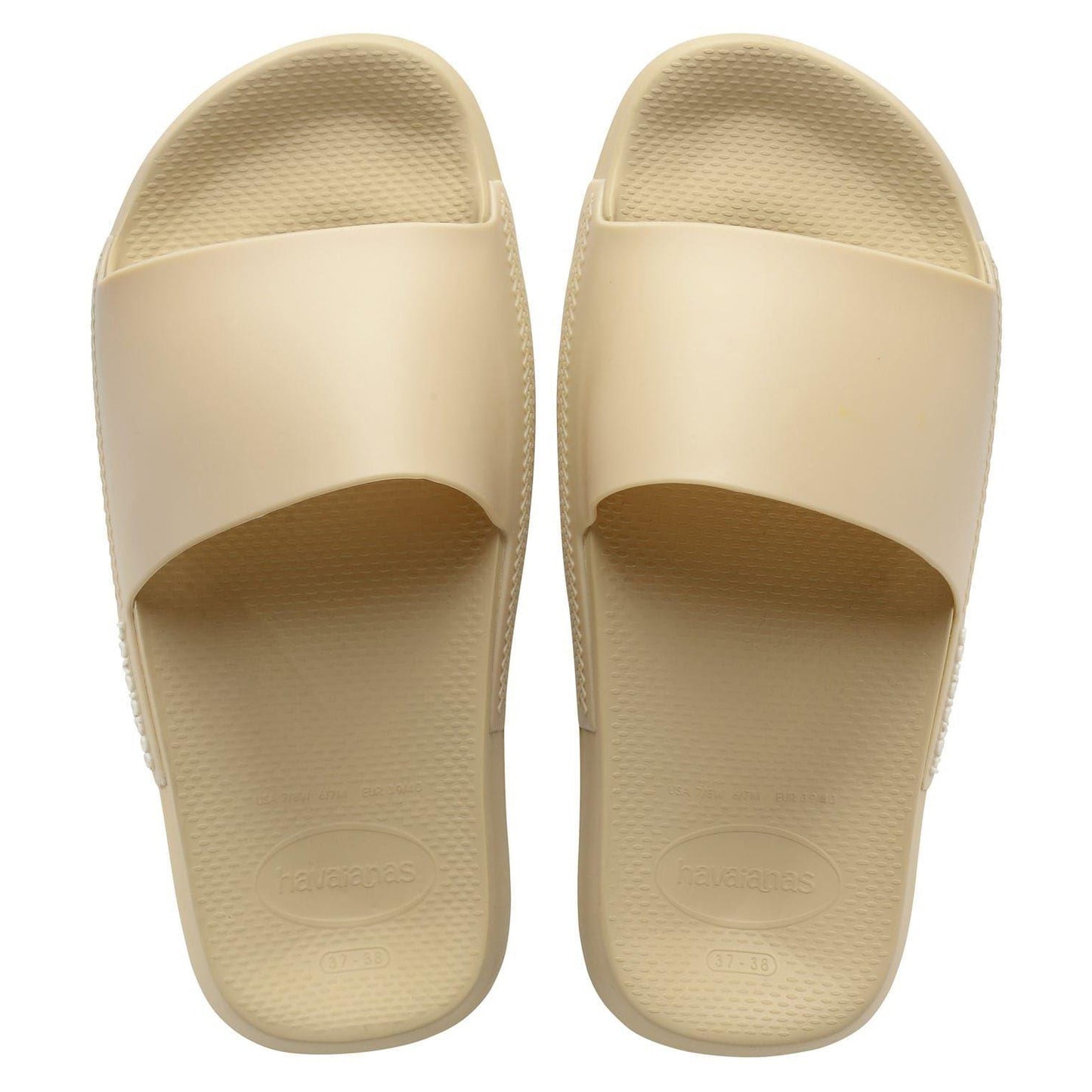 Beige - Side - Havaianas Unisex Adult Rubber Flat Slides