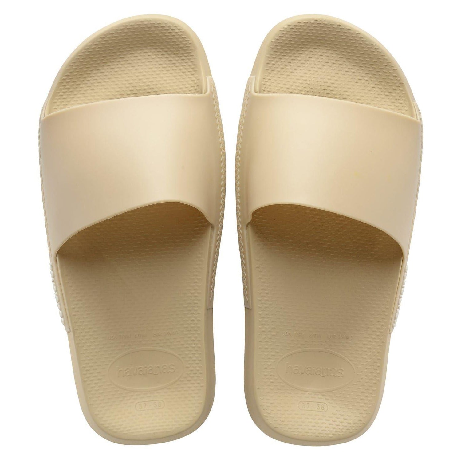 Beige - Side - Havaianas Unisex Adult Rubber Flat Slides