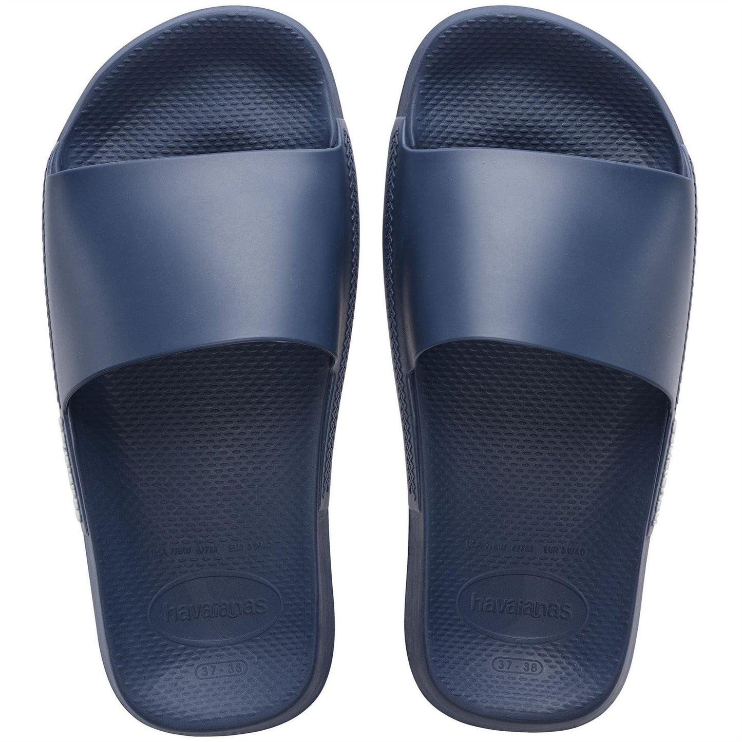 Navy - Side - Havaianas Unisex Adult Rubber Flat Slides