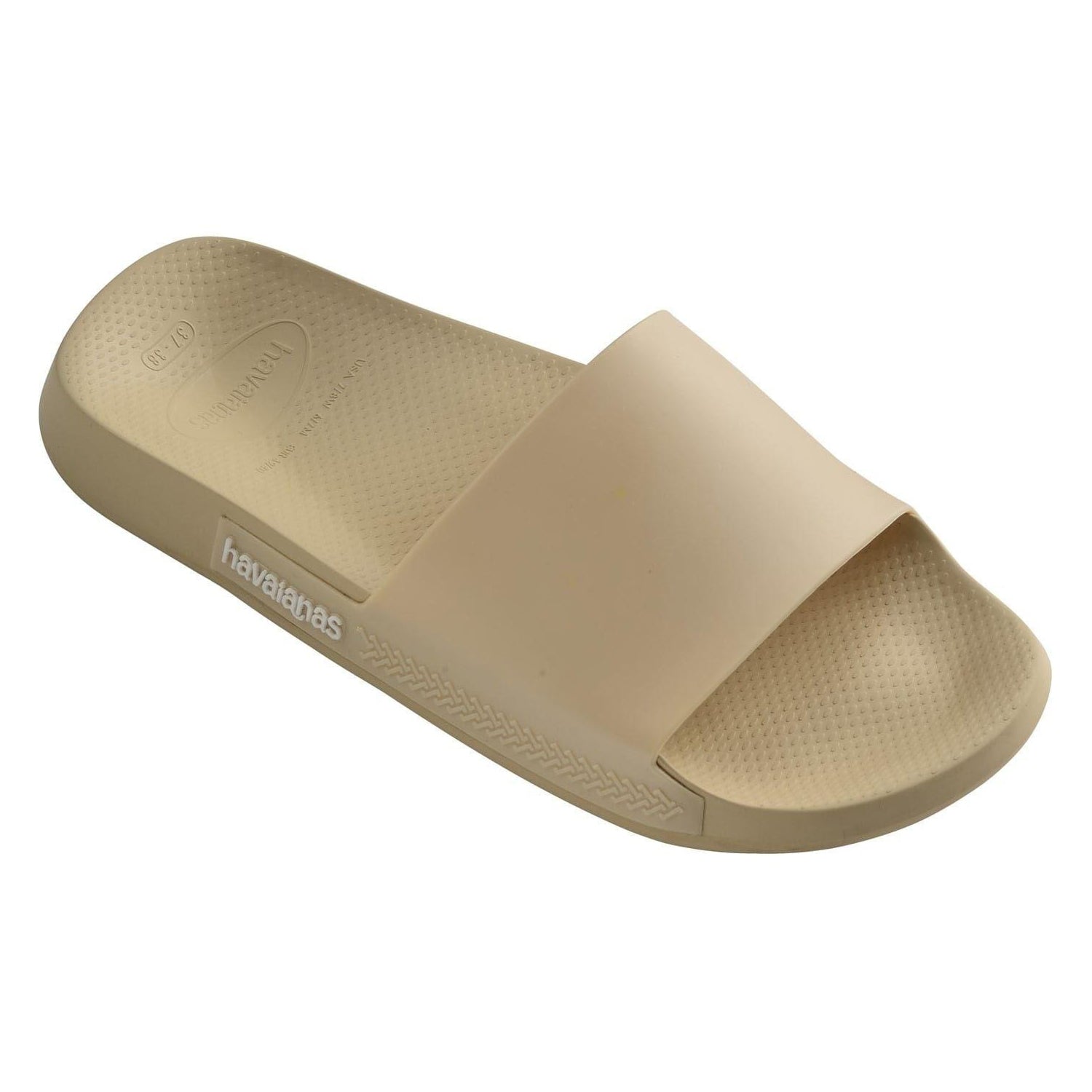 Beige - Front - Havaianas Unisex Adult Rubber Flat Slides