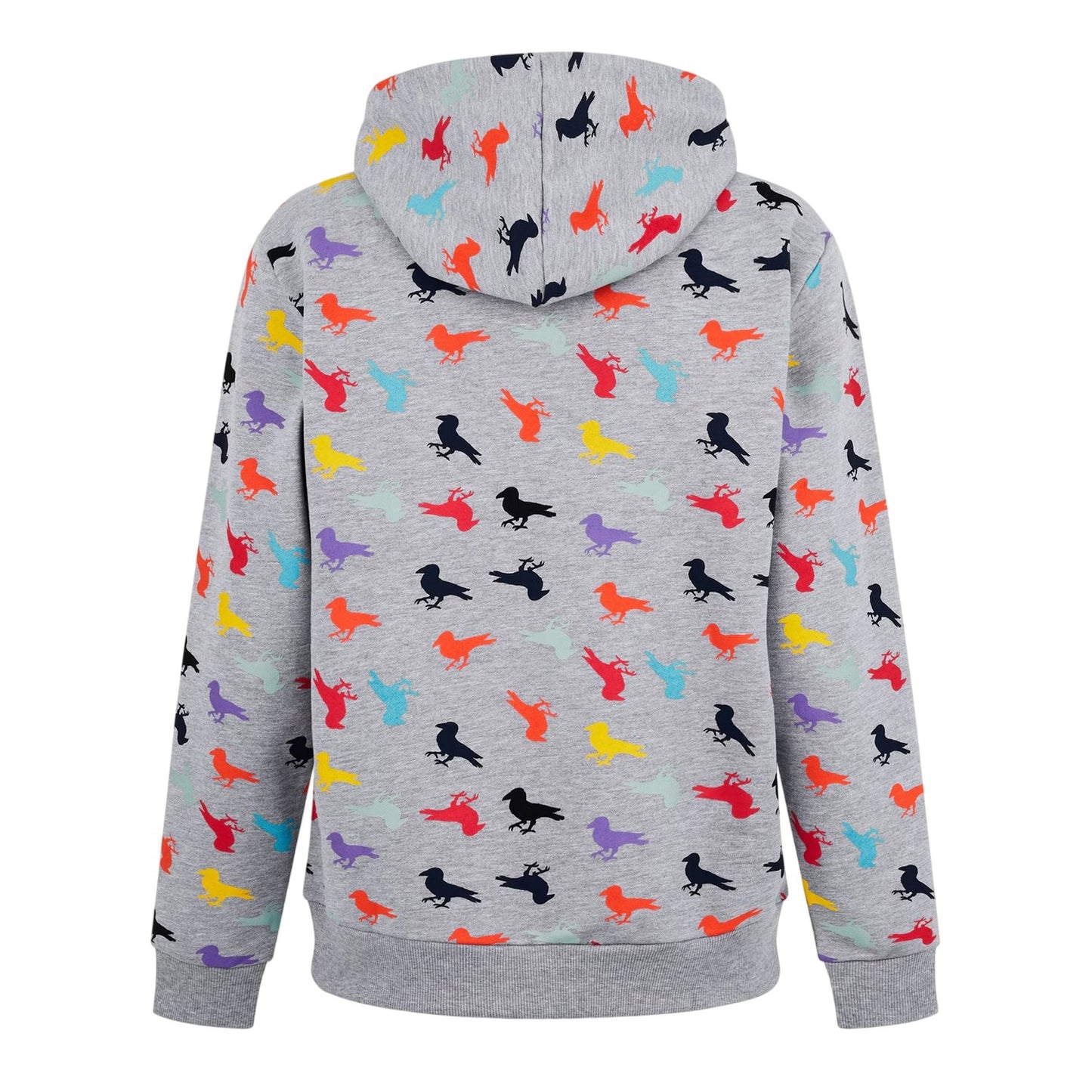 Mid Grey Marl - Back - Modern Amusement Mens Oakwood Drawstring Hoodie