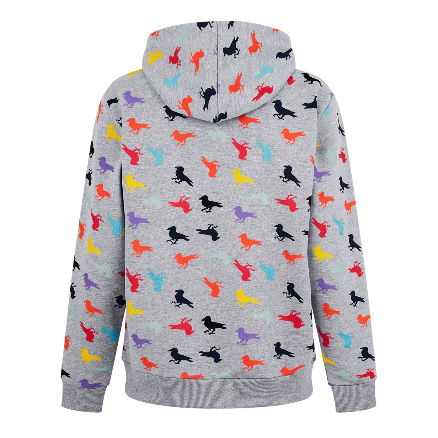 Mid Grey Marl - Back - Modern Amusement Mens Oakwood Drawstring Hoodie
