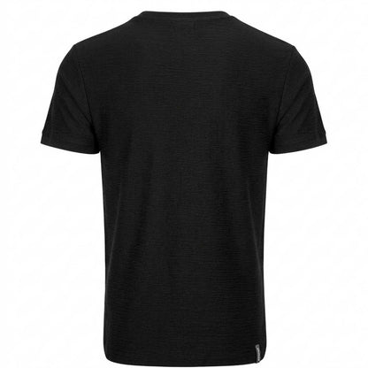 Black - Back - Threadbare Mens Falkland Knitted T-Shirt