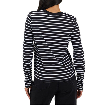 Navy-Cream - Back - Brave Soul Womens-Ladies Striped Long-Sleeved T-Shirt