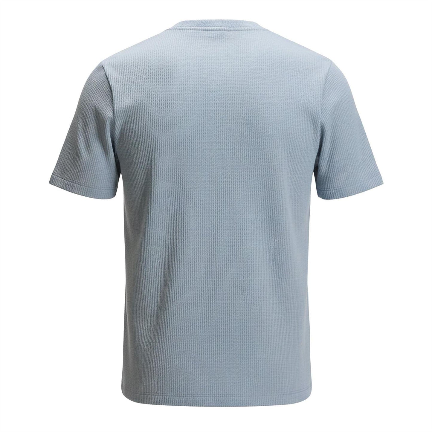 Blue - Back - Boss Mens Waffle Pyjama Top