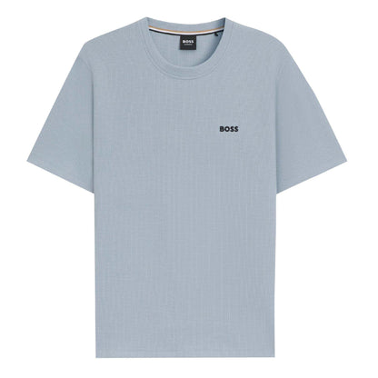 Blue - Front - Boss Mens Waffle Pyjama Top